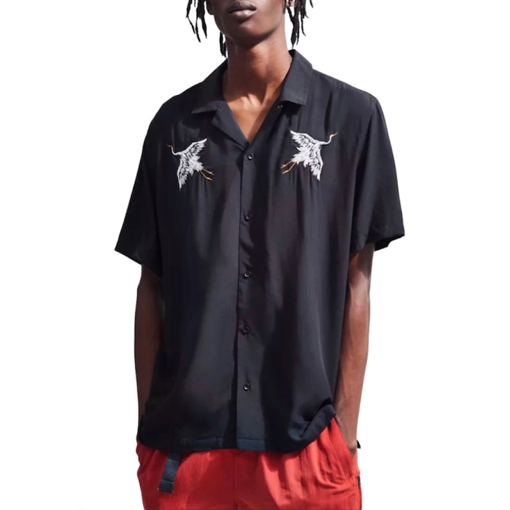 Urban Outfitters Crane Shirt Vacation Embroidery